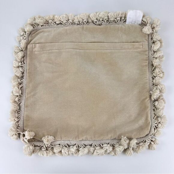 Hand Made Needlepoint Nautical Sea Shell Tassel Pillow Cover Velvet Back - Picture 4 of 6